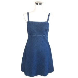 VINTAGE 90s Y2K Gap Denim Babydoll Mini Dress Size Small